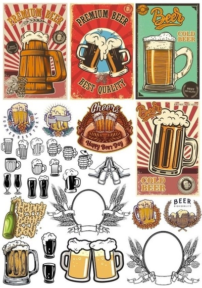 Retro Bira Sticker Set 20 Parça Telefon, Tablet, Defter, Laptop Sticker