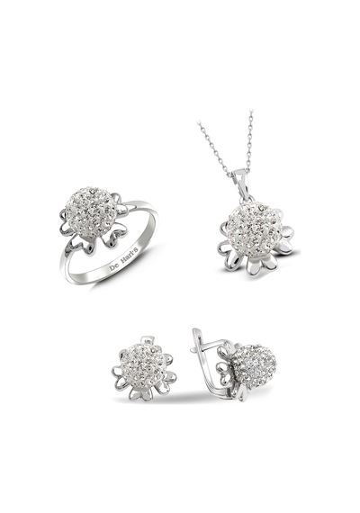 Kuyumcudükkani Avusturya"crystal"taşlı Mini Set -24004-w-w 19 Beyaz