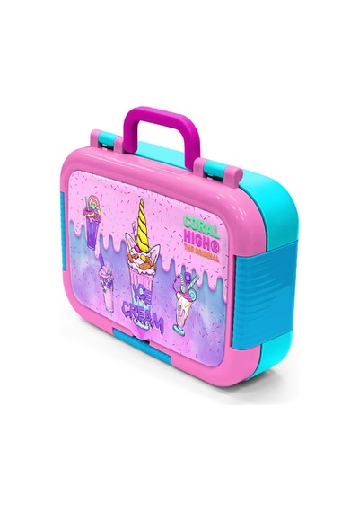 Coral High Kids Pembe Mor Milkshake Dondurma Desenli Paslanmaz Çelik Beslenme Kabı 39257 Pembe