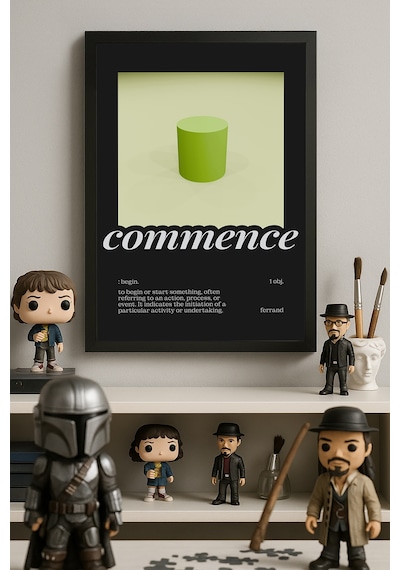 Commence Siyah Ahşap Çerçeveli Poster, Dekoratif Hediyelik Duvar Tablosu