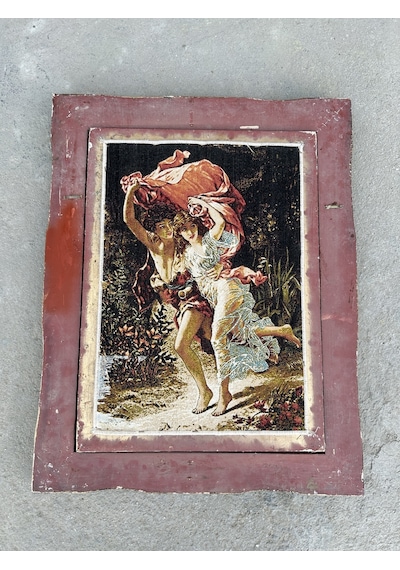 Aşkın Sıcaklığı Adlı İran Tebriz Halı Tablo 77x97cm - Duvar Halı Kilim Tablo