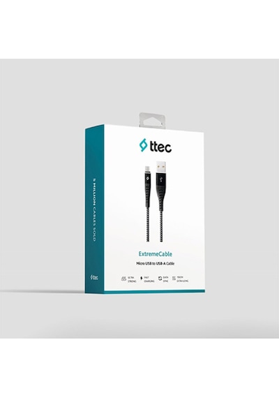 Ttec 2DKX03MS Extremecable Ekstra Dayanıklı USB-A - Micro Usb Şarj Kablosu 150 CM Siyah