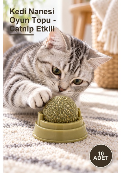 10 Adet Kedi Nanesi Oyun Topu - Catnip Etkili