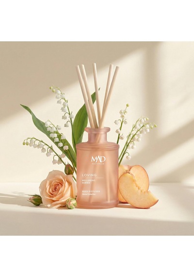 Mad Wellbeing Loving 190 Ml, Rattan Çubuklu Ortam Kokusu Gül, Şeftali Ve Amber İle Romantik Ve Sıcak Bir Atmosfer 50 x 22