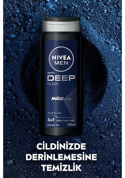 Nivea MEN Erkek Deep Dimension Duş Jeli 500 ML ve Roll-on Deodorant Derma Control Clinical 50 ML,Ter Koruma
