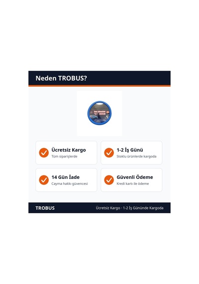 Trobus Honda City 2021 Ve Sonrası Uyumlu Direksiyon Kılıfı Silikon Geçmeli 36-40 Cm Mavi