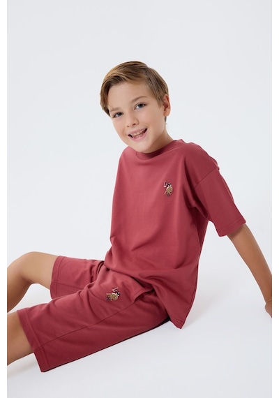 U.S. Polo Assn. Erkek Çocuk Bordo Bermuda Takım Bordo