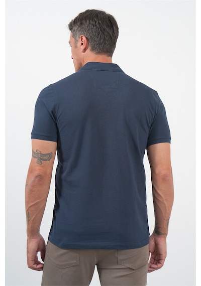 Lacivert Polo Yaka Kısa Kol Cepli Comfort Fit Pamuklu Tişört 1011260155