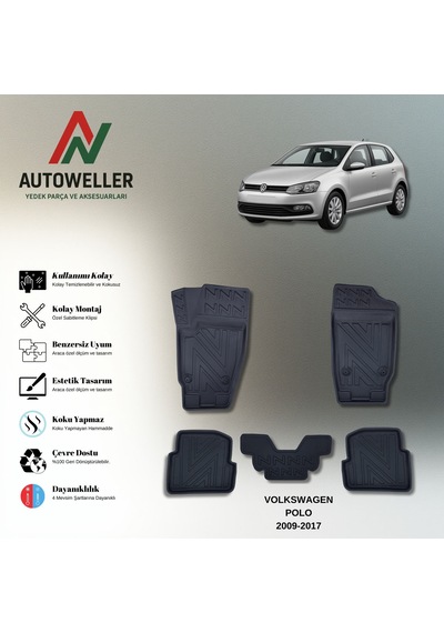 Volkswagen Polo 6r 2009-2017 Uyumlu Havuzlu Oto Paspas