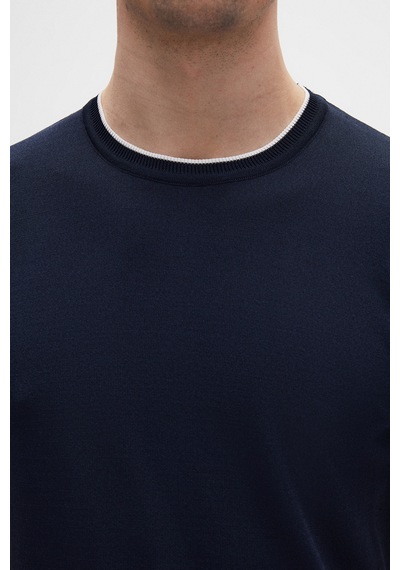 D's Damat Ds Damat Regular Fit Lacivert Düz Yazlık Rayon Triko T-shirt 4hc060112004m 101
