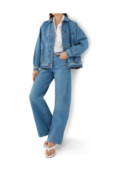 Outland Denim Mimi Geniş Paça Kot Pantolon Mavi