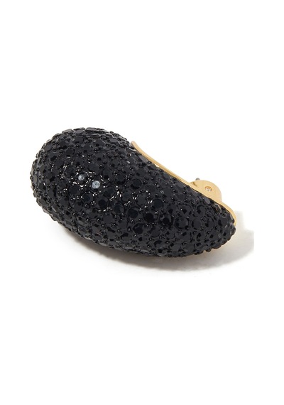Pave Dome Earrings, Kristalli Kup Tarzı Küpe Siyah