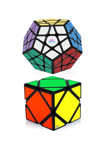 Hediyecik Speed Megaminx Skewb 2'li Zeka Küpü Akıl Küpü Rubik Küp Set