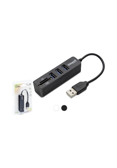 Hadron Hdx7009159 Hub Usb 2.0 3 Port +Tf & Sd Card Reader 1Tb U