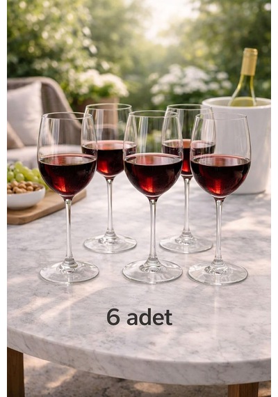 6 Adet 500 Ml Kadeh Şarap Meşrubat Kadehi 24.5 Cm Çok Renkli