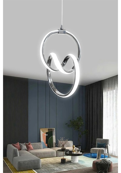 İmza Led Avize - 3 Renk Kumandalı Krom Krom