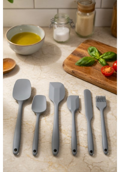 6'lı Gri Silikon Spatula Seti Isıya Dayanıklı Pasta Kek Hamur Kazıyıcı Ve Silikon Fırça Seti Yapışmaz Tencere Tava Uyumlu Mutfak Gereçleri Gri Gri 6'lı Gri Silikon Spatula Seti Isıya Dayanıklı Pasta Kek Hamur Kazıyıcı Ve Silikon Fırça Seti Yapışmaz Tencere Tava Uyumlu Mutfak Gereçleri Gri Gri