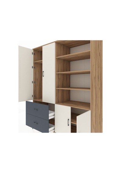Kronos Gardrop 7 Raflı 2 Çekmeceli Tek Askılı 176x59x221 Çam-aytaşı/antrasit Aytaşı/antrasit Kronos Gardrop 7 Raflı 2 Çekmeceli Tek Askılı 176x59x221 Çam-aytaşı/antrasit Aytaşı/antrasit