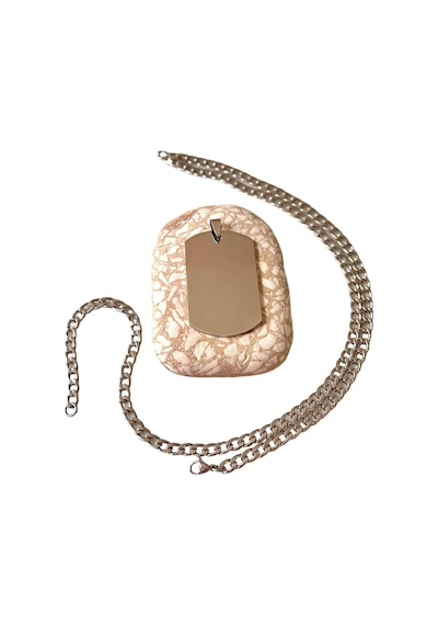 1. Sınıf Çelik Gümüş Renk Büyük Dogtag Asker Künyesi Kolye