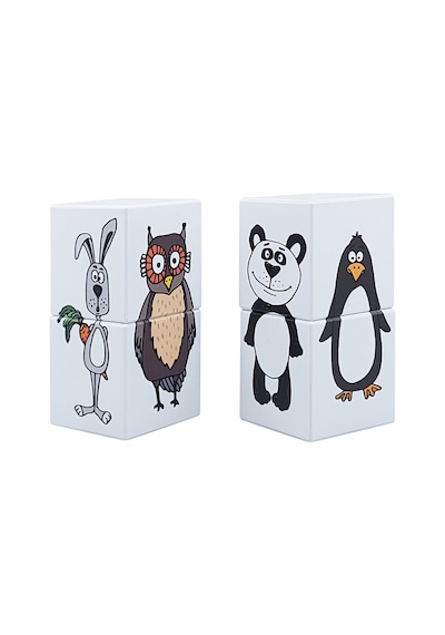 Küpss Manyetik Bloklar Puzzle Hayvanlar İki Parçalı -4 Küp