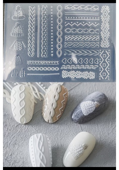 İnce Nail Art Silikon Kalıp 3d Nail Art Desen Kalıbı, Tırnak Süsleme Desen Charm Tırnak Çarm 102
