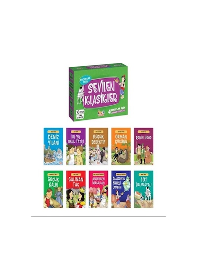 Çocuklar için Sevilen Klasikler Set+Soru Kitapçığı - 10 Kitap Takım- Bıcırık Yayınları