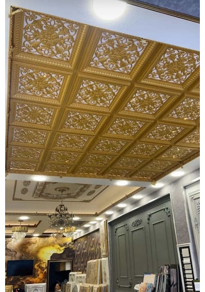Diecor Led Döşenebilir Asma Tavan Uyumlu 60x60 Dekoratif Tavan Paneli Bronz 60 X 60 Model:xa290