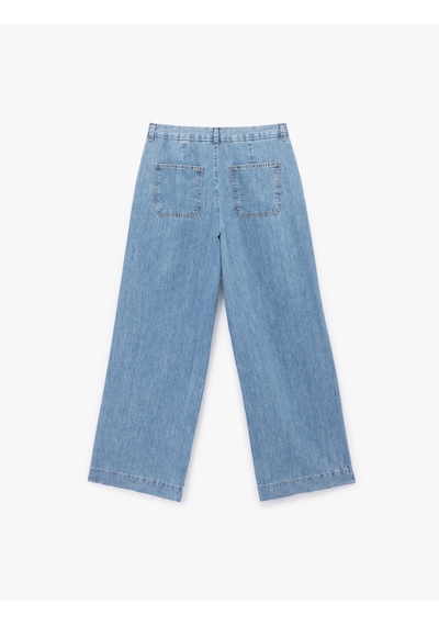 Koton Pamuklu Kemer Detaylı Cepli Düğmeli Geniş Paça Jean Pantolon - Wide Leg Jeans Açık İndigo 6wal40110md Açık İndigo Koton Pamuklu Kemer Detaylı Cepli Düğmeli Geniş Paça Jean Pantolon - Wide Leg Jeans Açık İndigo 6wal40110md Açık İndigo