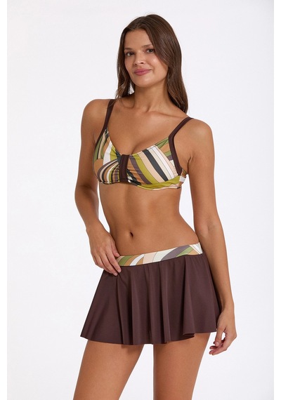 Kocabey Argento 1286-3010 Kadın Nadide Etekli Bikini Kahverengi