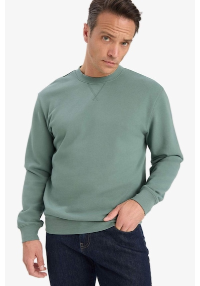 Defacto %100 Pamuk Regular Fit Bisiklet Yaka Sweatshirt E8339ax25aukh458 Haki