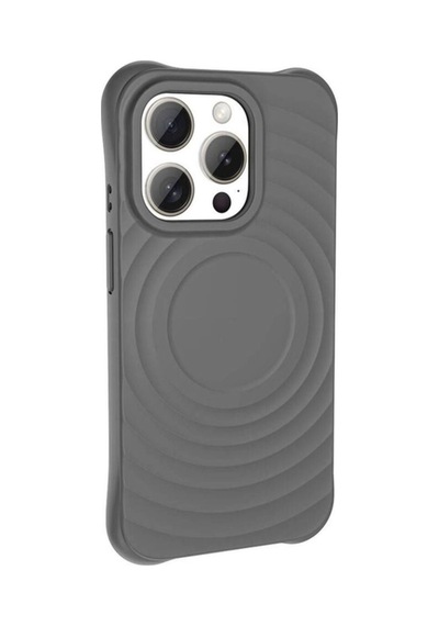 Apple Uyumlu iPhone 15 Pro Max M-safe Şarj Özellikli Airbagli Mat Görünümlü Zore Hepi Kapak Gri