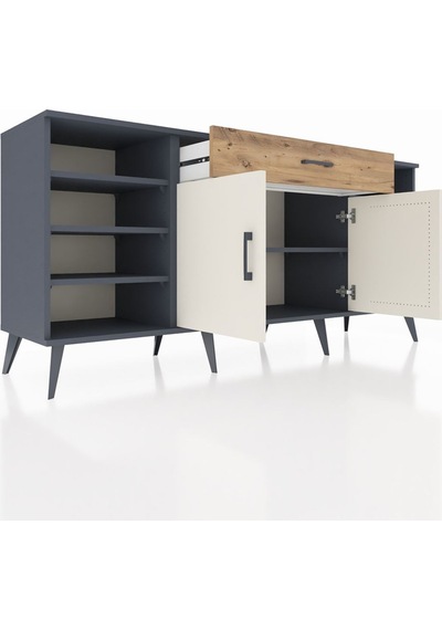 Hyperion Konsol 7 Raflı Tek Çekmeceli 2 Kapaklı 176x44x83 Antrasit-aytaşı/çam Aytaşı/çam Hyperion Konsol 7 Raflı Tek Çekmeceli 2 Kapaklı 176x44x83 Antrasit-aytaşı/çam Aytaşı/çam