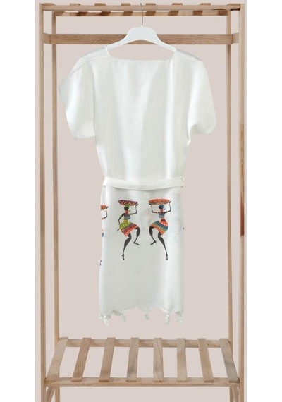Mulberry Kısakol Bambu Plaj Elbisesi 001