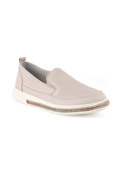 Libero Lz5902 Kadın Hakiki Deri Slip-on Ayakkabı - Eva Tabanlı Günlük Konfor Modeli Kemik