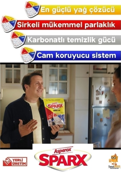 Sparx Bulaşık Makinesi Kapsülü 30'lu X 2 Paket 60 Yıkama