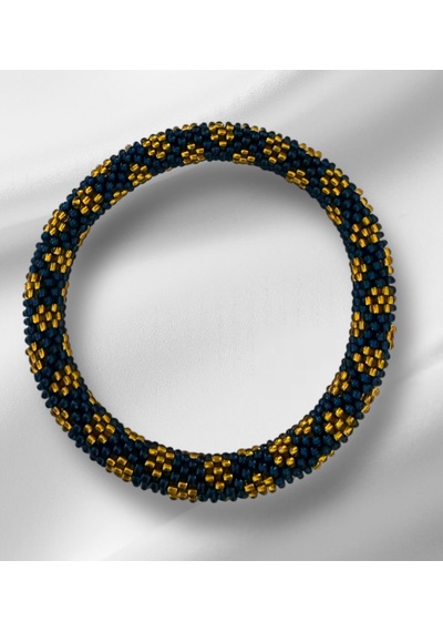 Chichibeads El Yapımı Papatya Desenli Bohem Bileklik Lacivert