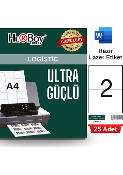 Herboy Hb-1102 210 X 148,5 Mm A4 Laser Etiket 25 Adet