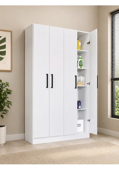 Devrim Çok Amaçlı Dolap,10 Raflı, 2 Kapaklı Mutfak Dolabı Kiler Dolabı Banyo Dolabı Beyaz Devrim Çok Amaçlı Dolap,10 Raflı, 2 Kapaklı Mutfak Dolabı Kiler Dolabı Banyo Dolabı Beyaz