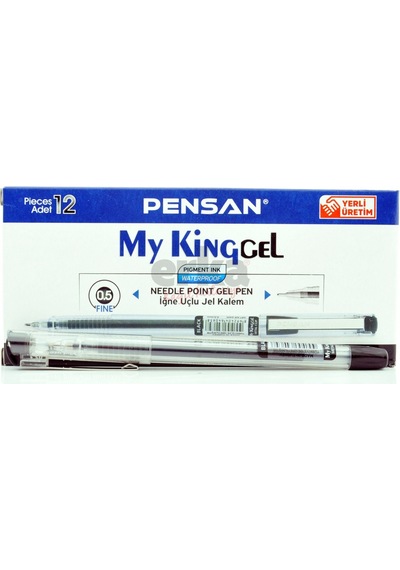 Jel Kalem- Pensan My-kıng 0.5 Mm Sıyah Metal Klp - 12 Adet