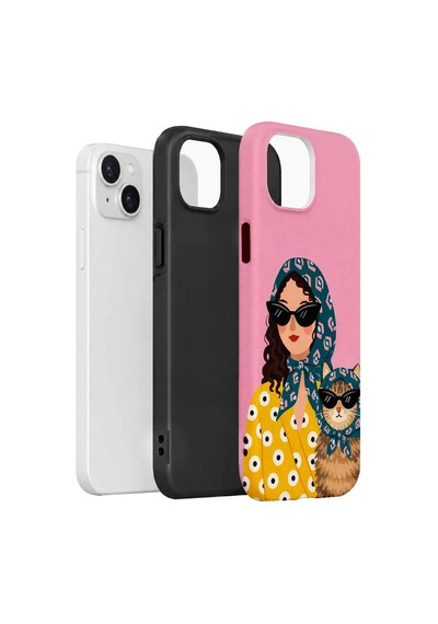 Velvoria Valestra Bohem Kedili Apple iPhone Uyumlu 14 Darbe Korumalı Kılıf Valestra Select - Bohem Kedili