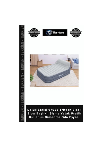 Delux Serisi 67923 Tritech Sleek Slow Başlıklı Şişme Yatak Pratik Kullanım Dinlenme Oda Eşyası Diğer