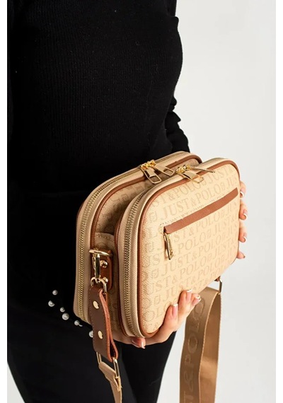 Just Polo Kadın Günlük Kullanıma Uygun Uzun Ayarlanabilir Askılı El Ve Omuz Çantası Shoulder Bag Kum Taba