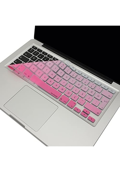 Macbook Silikon Klavye Kaplama Koruyucu Kılıf Macbook Air Pro Eski Usb Li Model 2008/2017 Uyumlu Türkçe Q Renkli Bas