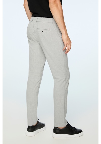 Morven Erkek Gri Poliviskon Trend Düz Slim Fit Jogger Pantolon 26ms003040100 Gri