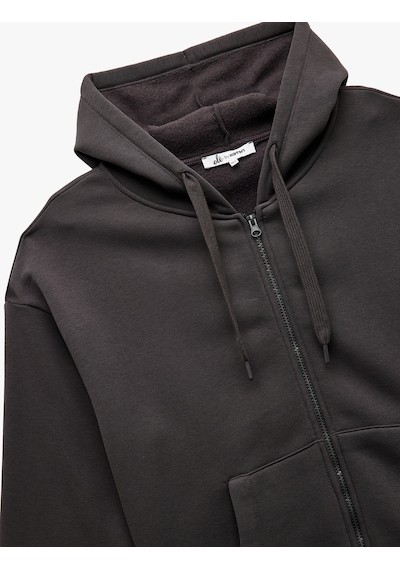 Koton Şardonlu Uzun Kollu Kapüşonlu Kanguru Cepli Oversize Fermuarlı Sweatshirt Antrasit 6wal10130ık Antrasit Koton Şardonlu Uzun Kollu Kapüşonlu Kanguru Cepli Oversize Fermuarlı Sweatshirt Antrasit 6wal10130ık Antrasit