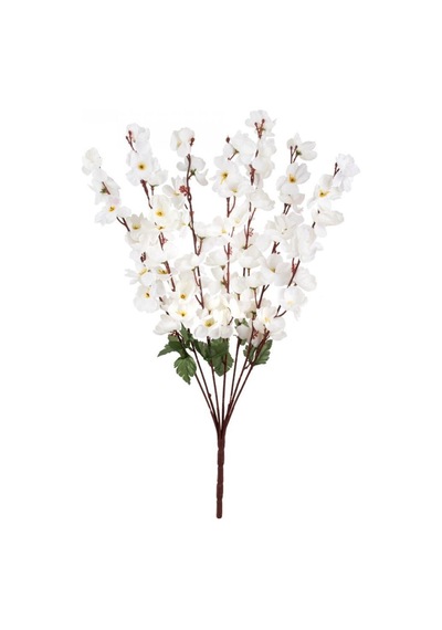Yapay Çiçek Bahardalı Japon Kiraz Çiçeği 9 Dallı 40Cm Beyaz