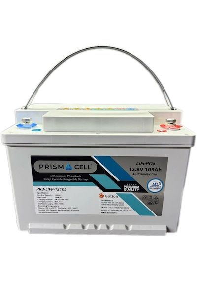 Prismacell Lifepo4 Akü 105a 105 Amper 12.8 Volt Lityum Marin, Karavan, 12v 100a Solar Akü Batarya