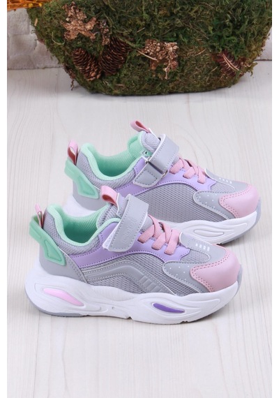 Fort Cool Evo Rahat Hafif Sneaker Kız Çocuk Ayakkabı Gri-Pembe Gri - Pembe