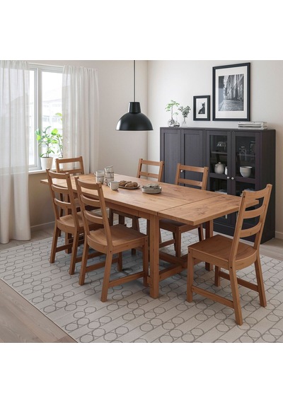 Yemek Masası Takımı, Antika Vernik, 6 Sandalyeli, Açılabilir Abanoz - Beyaz Yemek Masası Takımı, Antika Vernik, 6 Sandalyeli, Açılabilir Abanoz - Beyaz