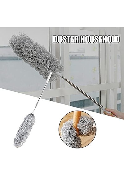 240 Cm Teleskopik Uzatılabilir Mikrofiber Yumuşak Başlıklı Toz Alma Fırçası, Püskülü Bükülebilir Dip Köşe Genel
